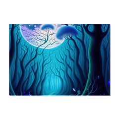 Forrest Jungle Blue Artwork Crystal Sticker (a4)