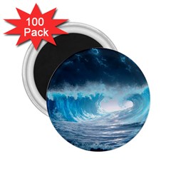 Thunderstorm Storm Tsunami Waves Ocean Sea 2 25  Magnets (100 Pack)  by Jancukart