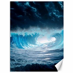 Thunderstorm Storm Tsunami Waves Ocean Sea Canvas 36  X 48 