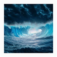 Thunderstorm Storm Tsunami Waves Ocean Sea Medium Glasses Cloth (2 Sides)