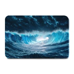 Thunderstorm Storm Tsunami Waves Ocean Sea Plate Mats by Jancukart