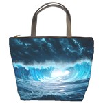 Thunderstorm Storm Tsunami Waves Ocean Sea Bucket Bag Front