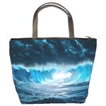 Thunderstorm Storm Tsunami Waves Ocean Sea Bucket Bag Back