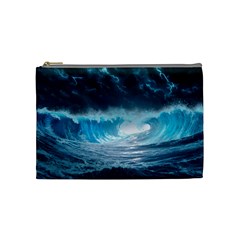 Thunderstorm Storm Tsunami Waves Ocean Sea Cosmetic Bag (medium)