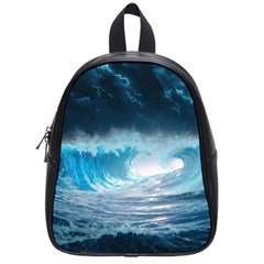 Thunderstorm Storm Tsunami Waves Ocean Sea School Bag (small)