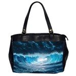 Thunderstorm Storm Tsunami Waves Ocean Sea Oversize Office Handbag (2 Sides) Front