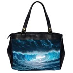 Thunderstorm Storm Tsunami Waves Ocean Sea Oversize Office Handbag (2 Sides) Back