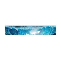 Thunderstorm Storm Tsunami Waves Ocean Sea Premium Plush Fleece Scarf (mini)