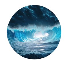 Thunderstorm Storm Tsunami Waves Ocean Sea Mini Round Pill Box