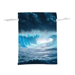 Thunderstorm Storm Tsunami Waves Ocean Sea Lightweight Drawstring Pouch (l) by Jancukart