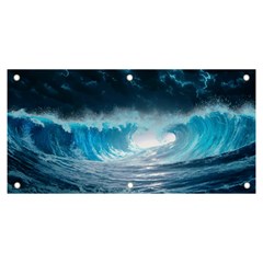 Thunderstorm Storm Tsunami Waves Ocean Sea Banner And Sign 6  X 3 