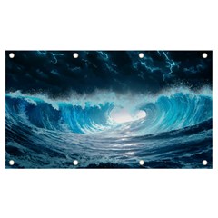 Thunderstorm Storm Tsunami Waves Ocean Sea Banner And Sign 7  X 4 