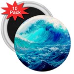 Tsunami Waves Ocean Sea Nautical Nature Water Nature 3  Magnets (10 pack)  Front