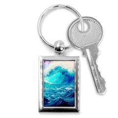 Tsunami Waves Ocean Sea Nautical Nature Water Nature Key Chain (rectangle)