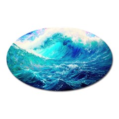 Tsunami Waves Ocean Sea Nautical Nature Water Nature Oval Magnet