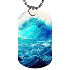 Tsunami Waves Ocean Sea Nautical Nature Water Nature Dog Tag (two Sides) by Jancukart