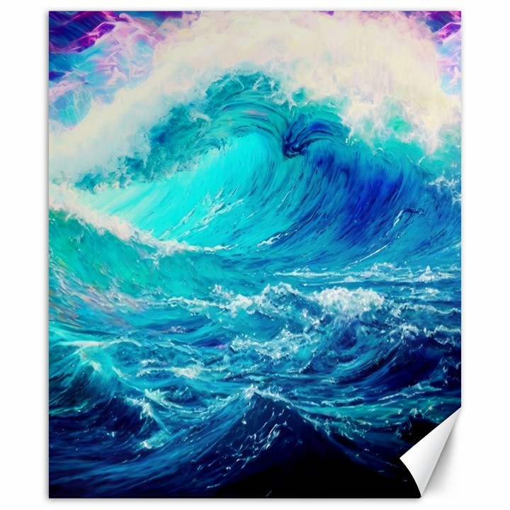 Tsunami Waves Ocean Sea Nautical Nature Water Nature Canvas 20  x 24 