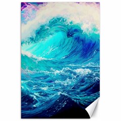 Tsunami Waves Ocean Sea Nautical Nature Water Nature Canvas 20  X 30  by Jancukart