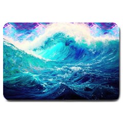 Tsunami Waves Ocean Sea Nautical Nature Water Nature Large Doormat by Jancukart