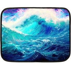 Tsunami Waves Ocean Sea Nautical Nature Water Nature Fleece Blanket (mini) by Jancukart