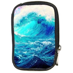 Tsunami Waves Ocean Sea Nautical Nature Water Nature Compact Camera Leather Case by Jancukart