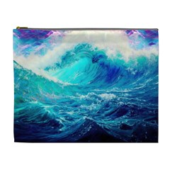 Tsunami Waves Ocean Sea Nautical Nature Water Nature Cosmetic Bag (xl) by Jancukart