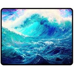 Tsunami Waves Ocean Sea Nautical Nature Water Nature Fleece Blanket (medium)