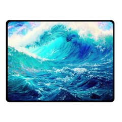 Tsunami Waves Ocean Sea Nautical Nature Water Nature Fleece Blanket (small)