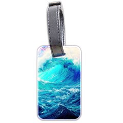 Tsunami Waves Ocean Sea Nautical Nature Water Nature Luggage Tag (two Sides) by Jancukart