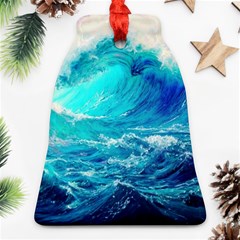 Tsunami Waves Ocean Sea Nautical Nature Water Nature Ornament (bell)