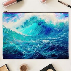 Tsunami Waves Ocean Sea Nautical Nature Water Nature Cosmetic Bag (xxxl) by Jancukart