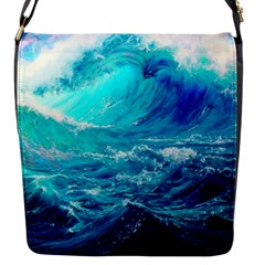 Tsunami Waves Ocean Sea Nautical Nature Water Nature Flap Closure Messenger Bag (s)