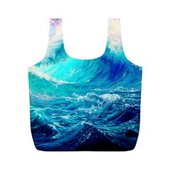 Tsunami Waves Ocean Sea Nautical Nature Water Nature Full Print Recycle Bag (m)