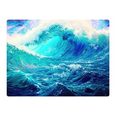 Tsunami Waves Ocean Sea Nautical Nature Water Nature Two Sides Premium Plush Fleece Blanket (mini) by Jancukart