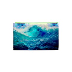 Tsunami Waves Ocean Sea Nautical Nature Water Nature Cosmetic Bag (xs) by Jancukart