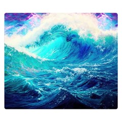 Tsunami Waves Ocean Sea Nautical Nature Water Nature Premium Plush Fleece Blanket (small)