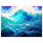 Tsunami Waves Ocean Sea Nautical Nature Water Nature Two Sides Premium Plush Fleece Blanket (Extra Small) 40 x30  Blanket Front