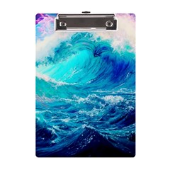 Tsunami Waves Ocean Sea Nautical Nature Water Nature A5 Acrylic Clipboard by Jancukart