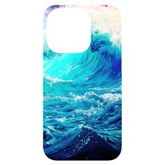 Tsunami Waves Ocean Sea Nautical Nature Water Nature Iphone 14 Pro Black Uv Print Case by Jancukart