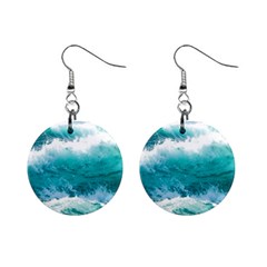 Waves Ocean Sea Tsunami Nautical 4 Mini Button Earrings