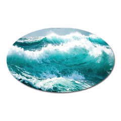 Waves Ocean Sea Tsunami Nautical 4 Oval Magnet by Jancukart