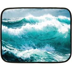 Waves Ocean Sea Tsunami Nautical 4 Two Sides Fleece Blanket (mini) by Jancukart