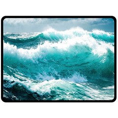 Waves Ocean Sea Tsunami Nautical 4 Fleece Blanket (large) by Jancukart