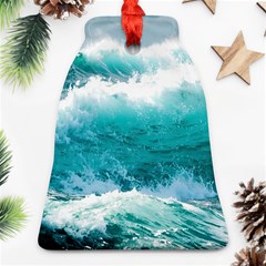 Waves Ocean Sea Tsunami Nautical 4 Bell Ornament (two Sides)