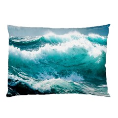 Waves Ocean Sea Tsunami Nautical 4 Pillow Case (two Sides) by Jancukart