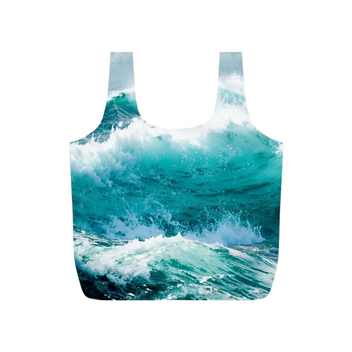 Waves Ocean Sea Tsunami Nautical 4 Full Print Recycle Bag (S)