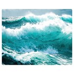 Waves Ocean Sea Tsunami Nautical 4 Two Sides Premium Plush Fleece Blanket (Medium) 60 x50  Blanket Front