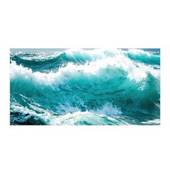 Waves Ocean Sea Tsunami Nautical 4 Satin Wrap 35  X 70  by Jancukart