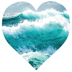 Waves Ocean Sea Tsunami Nautical 4 Wooden Puzzle Heart