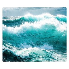 Waves Ocean Sea Tsunami Nautical 4 Premium Plush Fleece Blanket (small) by Jancukart